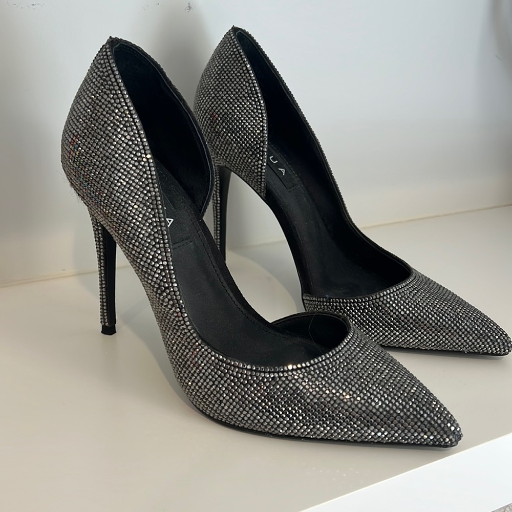 Aqua studded heels